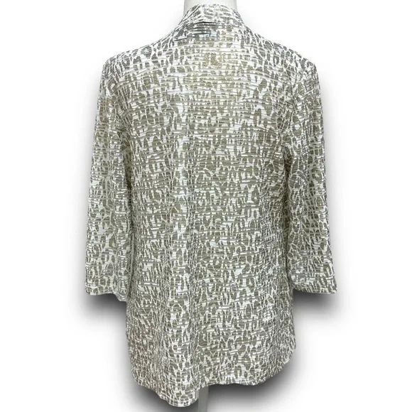 Traveler’s Collection By Chico’s Gold Animal Print Cardigan - Picture 2 of 8